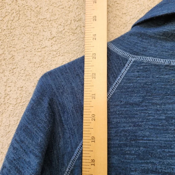 KUHL Women's Lea Pullover Small Teal Heathered Cowl Neck Kangaroo Pocket - Picture 11 of 11